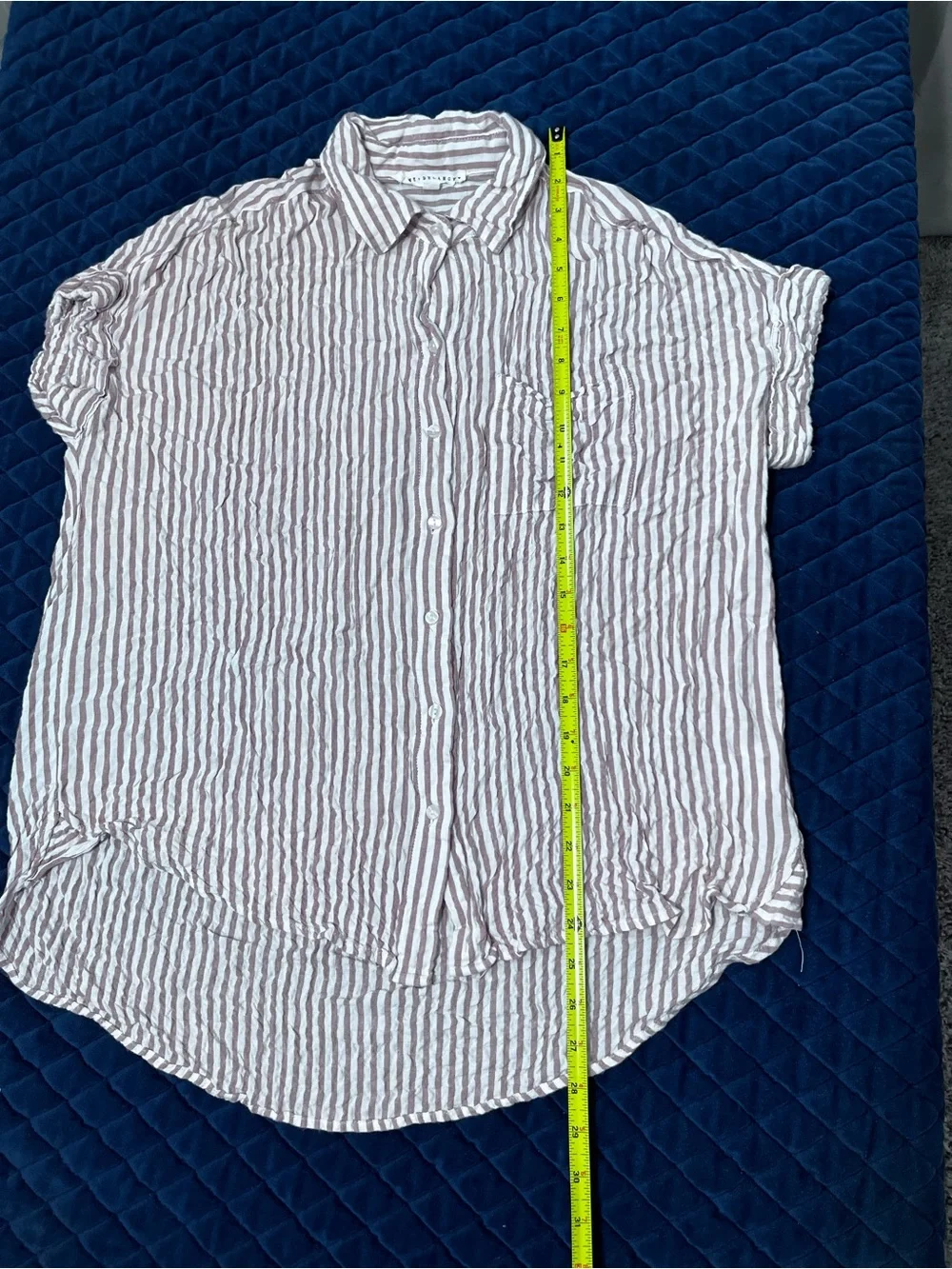 Jane and Delancey White Button-Down with Light Pink Stripes - Cute Casual - Med*